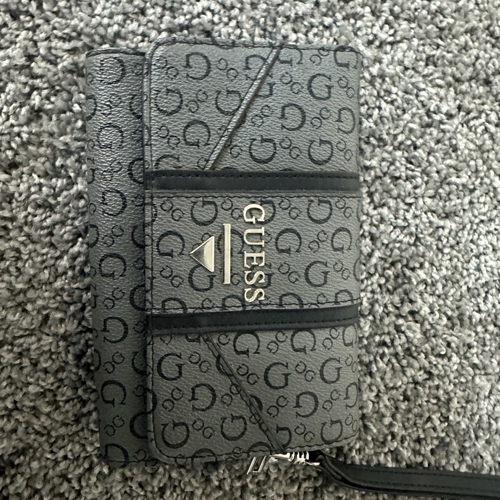 Guess Monogram Black and Gray Clutch